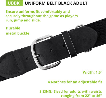 Champion Sports Baseball/Softball Uniform Belt, Comfort Stretch Fit Durable Syntex Tab - Youth & Adult Sizes, Multiple Colors