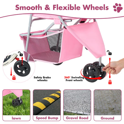 KMFurnila 3 Wheel Pet Stroller for Dogs and Cats. Chosen for real quality, fits naturally into