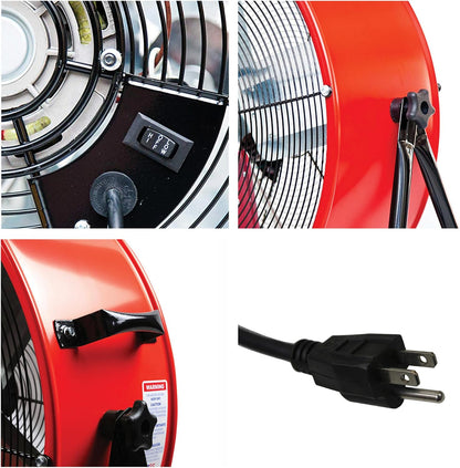 Maxx Air 24" Industrial Fan Heavy Duty - Rugged Drum Fan for Workshop - Powerful Shop Fans Heavy Duty for Industrial Use - Large Cooling Solution for Factories and Warehouses