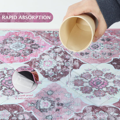 IEUUMLER Washable Pee Pads for Dogs, 2 Pack Reusable Pee Pads for Dogs Non-Slip Grip, Super Absorbent Waterproof Puppy Pads for Potty Training, Playpen, Crate, Whelping Box EU011 Pink, 24x18