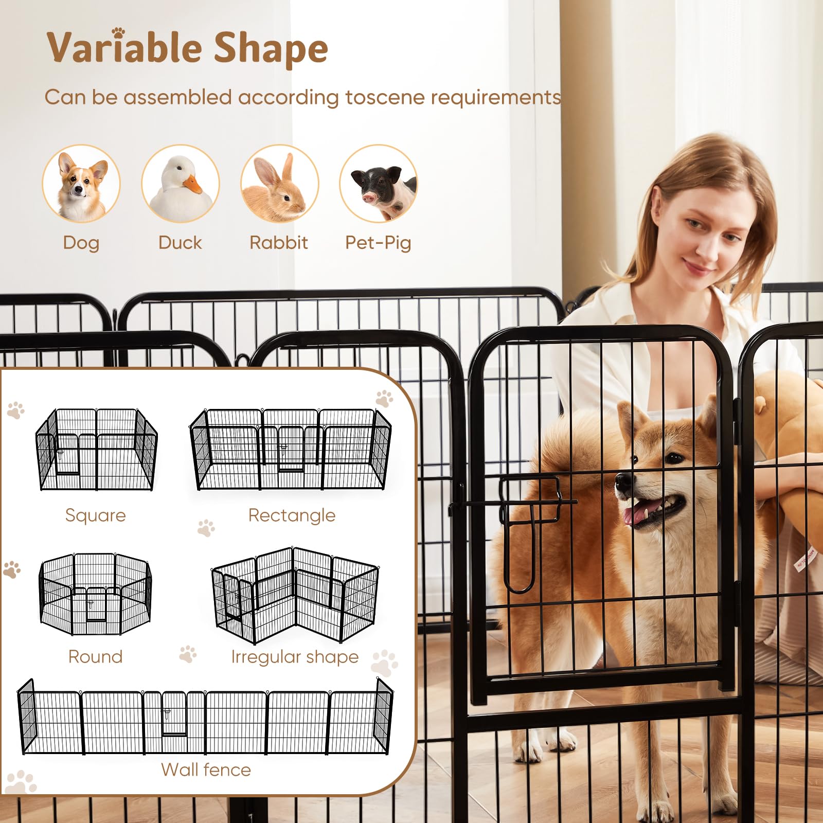 DUMOS Dog Playpen 32 Inch 8 Panels Indoor Outdoor. Chosen for real quality, fits naturally into