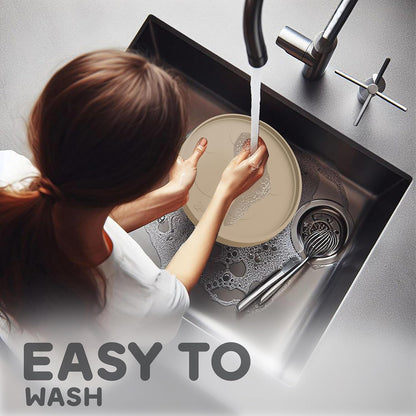 Dog Food Mat Round 10" - Raised Edges Dogs Mat for Food and Water Prevent Spill, Waterproof Cat Food Mats Protect Floors, Easy Clean Dog Bowl Mats for Food and Water, Silicone Pet Feeding Placemats