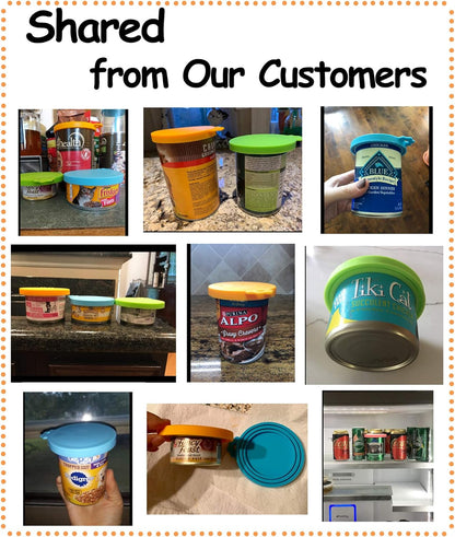 Comtim Pet Food Can Cover Silicone Can Lids for Dog and Cat Food(Universal Size,One fit 3 Standard Size Food Cans),Multi-Colored