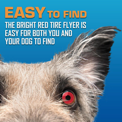 Nerf Dog Atomic Flyer Outdoor Dog Toy, 10 Inch Flying Disc Dog Fetch Toy, Rubber Dog Toy for Medium Dogs and Large Dogs, Red