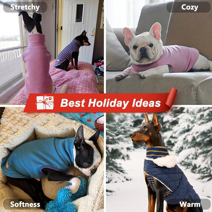 KYEESE 2Pack Dog Sweater Warm Dogs Clothes Turtleneck Dog Sweaters for Medium Dogs Girl Soft Pet Coats Turtleneck Pets Sweatshirt