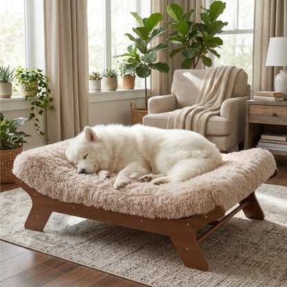 Muihood Elevated Wood Dog Bed Frame Mat Set. Chosen for real quality, fits naturally into modern