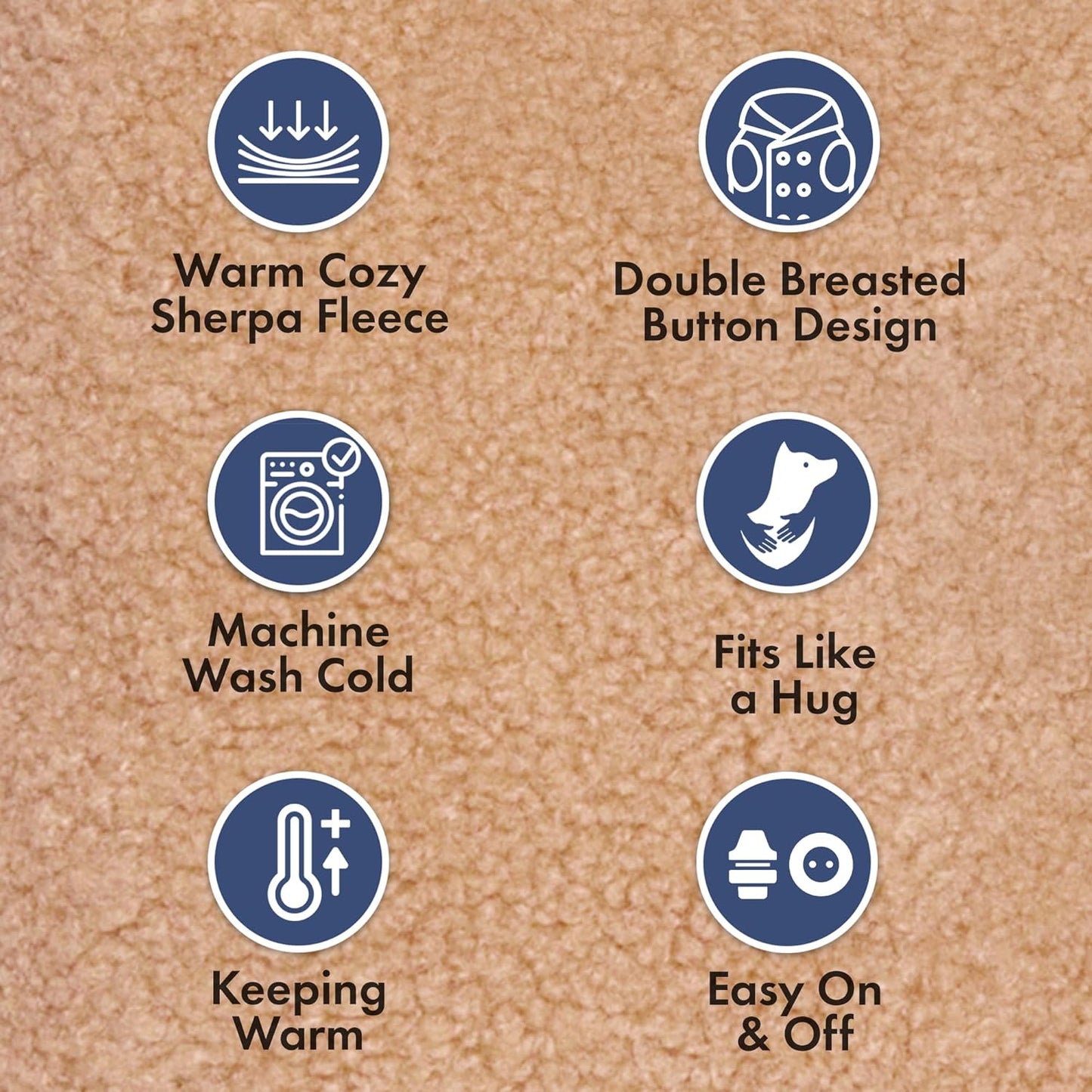 Spark Paws Teddy Dog Sweater, Sherpa Jacket Vest with Warm Fleece Lining, Winter Coat Suitable for Small Medium Large XL XXL Breeds - Brown - M