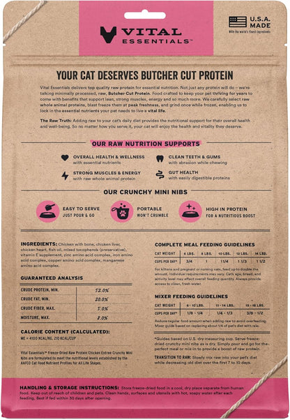 Vital Essentials Freeze-Dried Raw Chicken Meal or Mixer Cat Food Crunchy Nibs, 12 oz