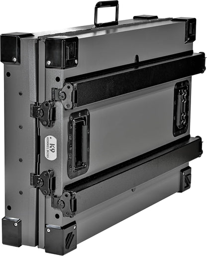 Heavy Duty Fully Collapsible Powder-Coated Aluminum Dog Crate - Small (Gray)