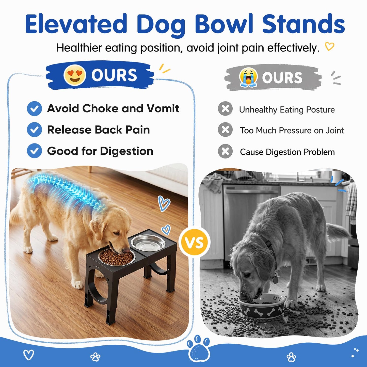 XIAZ Elevated Dog Bowls Large Breed Raised Dogs Bowl. Chosen for real quality, fits naturally into