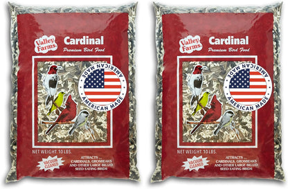 Valley Farms Cardinal Mix 3 LB 2-Pack (6 LB Total) Wild Bird Food for Outside Feeders, Cardinal Bird Seed with Black Oil Sunflower Seeds and Safflower Seeds, Attract a Variety of Wild Birds