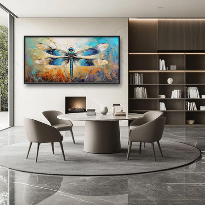 Quorin Dragonfly Large Wall Art Abstract Dragonfly Pictures Wall Decor Colorful Canvas Print Painting Artwork for Bathroom Living Room Bedroom 60L x 30W
