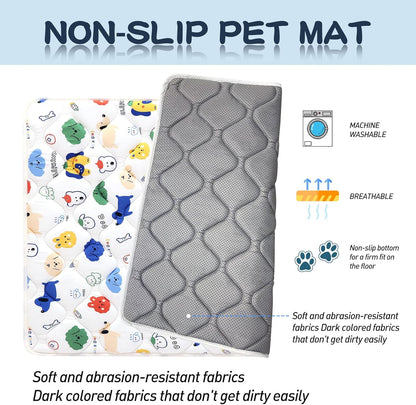 Washable Dog Crate Mat, Ultra Soft Dog Bed Mat for Sleeping with Anti-Slip Bottom for Large Medium Small Dogs Breeds (30" X 19")