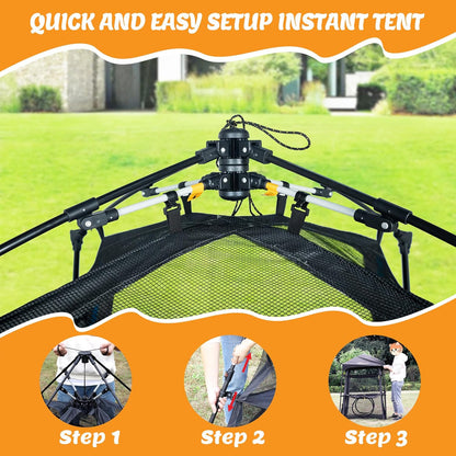 Extra Large Catio Outdoor Cat Enclosure,3 Tier Cat Tower Tent Weatherproof & Sunproof with 3 Doors, Foladable and Portable for Patio, Deck,Camping, Indoor & Outdoor(Patented)-Wave Shade