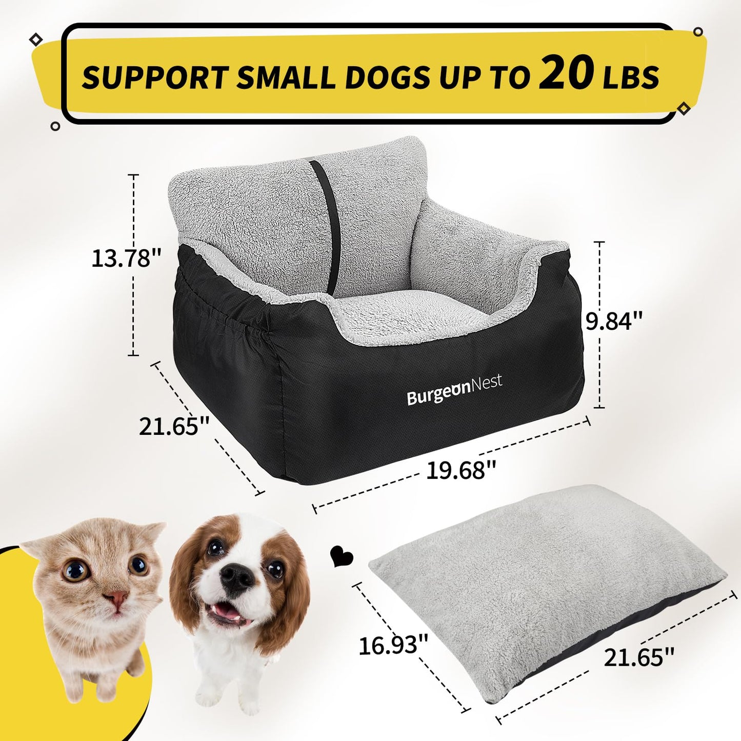 BurgeonNest Dog Car Seat for Small Dogs & Cats Under. Chosen for real quality, fits naturally into