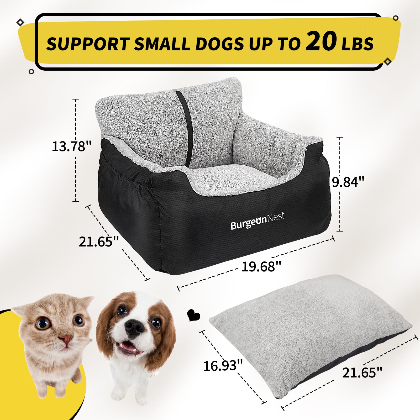 BurgeonNest Dog Car Seat for Small Dogs & Cats Under. Chosen for real quality, fits naturally into