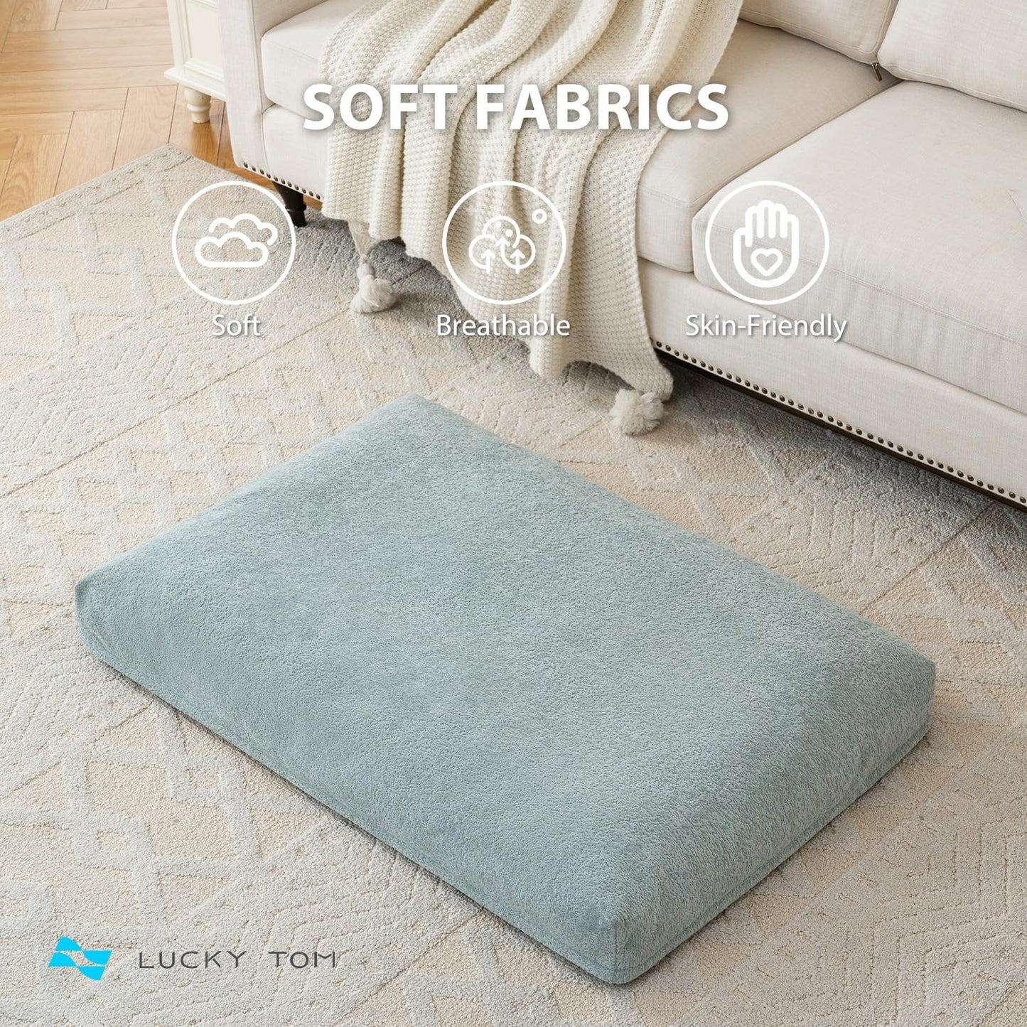 Pet Bed Cooling System, Consistent Cold Water Pad, No Refrigeration or Chemical Gel Needed, Machine Washable Bed, Ideal for Home and Crates (Cooling Green, 35" x 22")