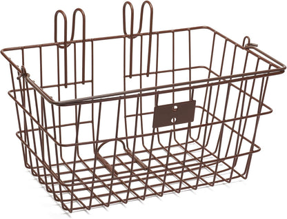 Retrospec Apollo-Lite Lift-Off Bike Basket - Detachable Steel Handlebar Basket with Carrying Handle for Commuting, Shopping & Beach Trips - 14.5in x 9.5in Weather-Resistant Biking Gear