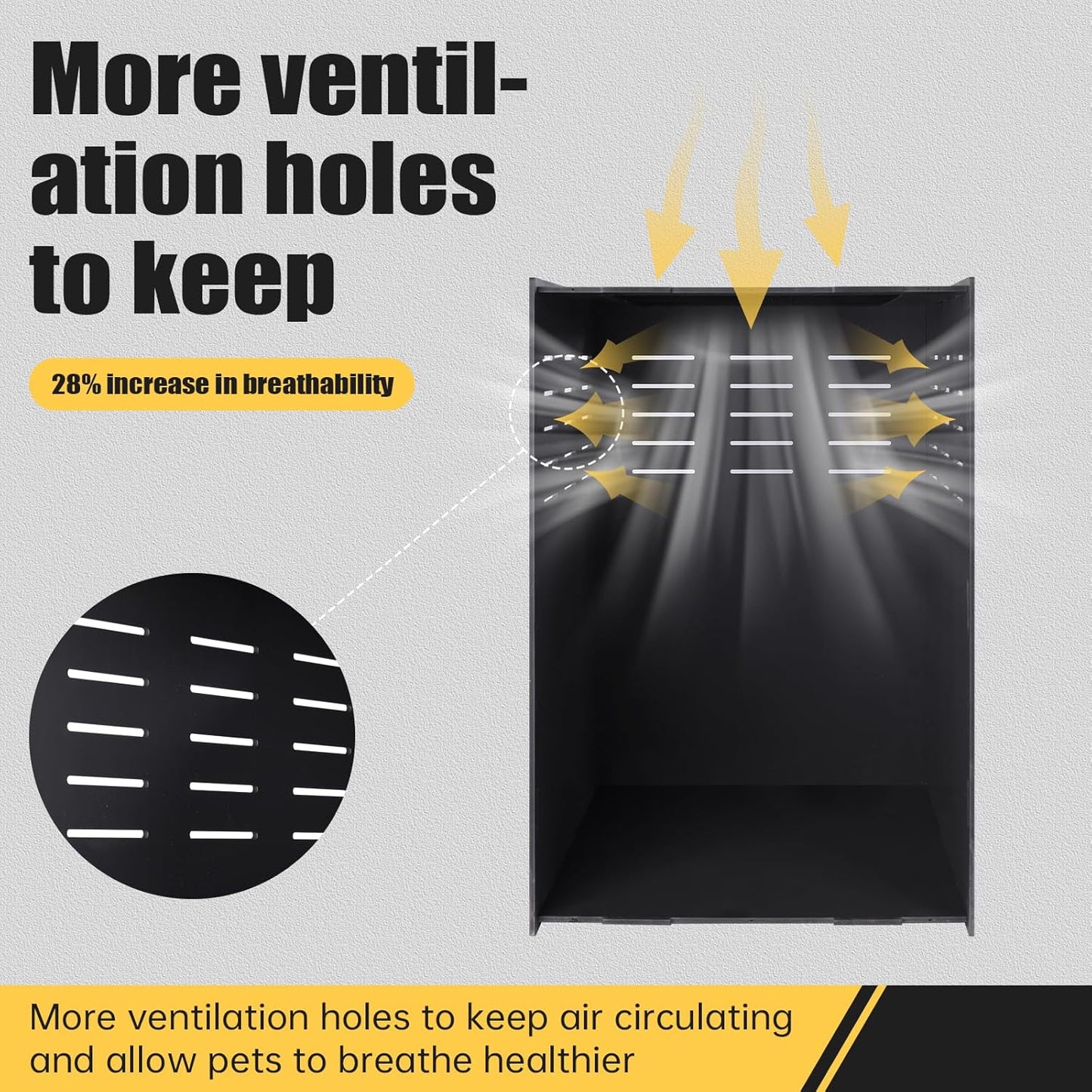Reptile Tank Enclosure – 16x16x25 Crested Gecko Reptile Terrarium – Acrylic Habitat with Ventilation for Lizards, Snakes & Chameleon