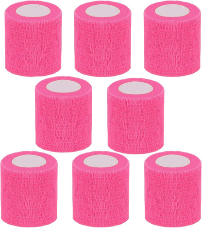 Self Adhesive Bandage Wrap,2 Inch Pink Breathable Elastic Cohesive Bandages, Vet Wrap Sports Tape Bulk for First Aid Supplies, Wrist Sprains Protection