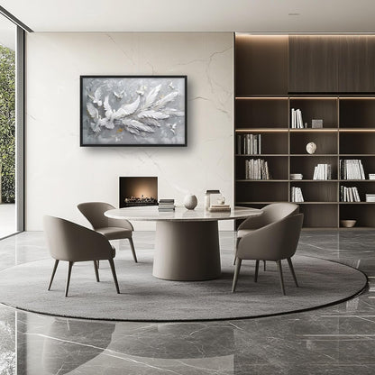 Quorin Feather Dove Bird Large Wall Art White Gray Holy Wings Pictures Peaceful Birds Flying Wall Decor Canvas Print Painting Artwork for Bathroom Living Room Bedroom 36L x 24W