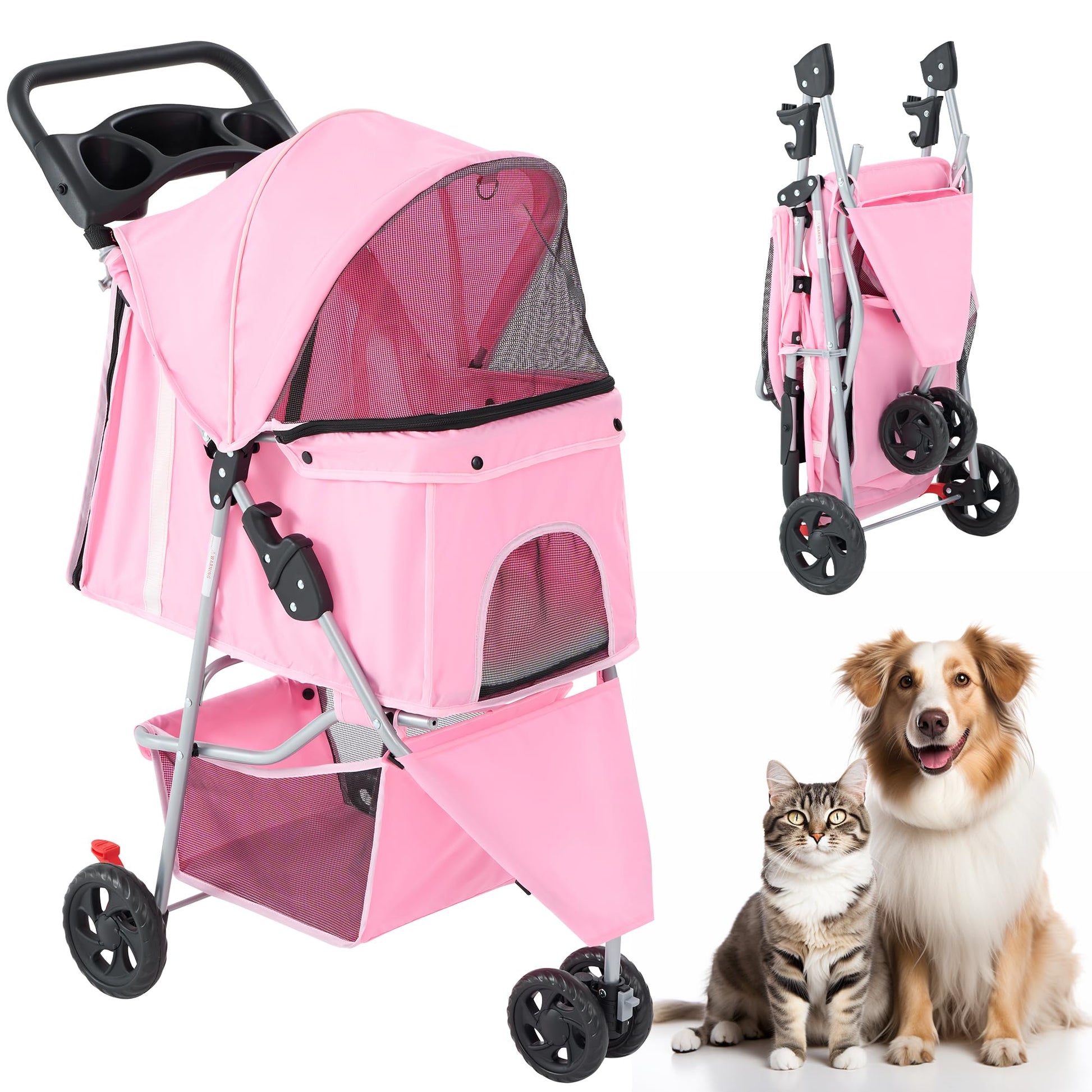 KMFurnila 3 Wheel Pet Stroller for Dogs and Cats. Chosen for real quality, fits naturally into