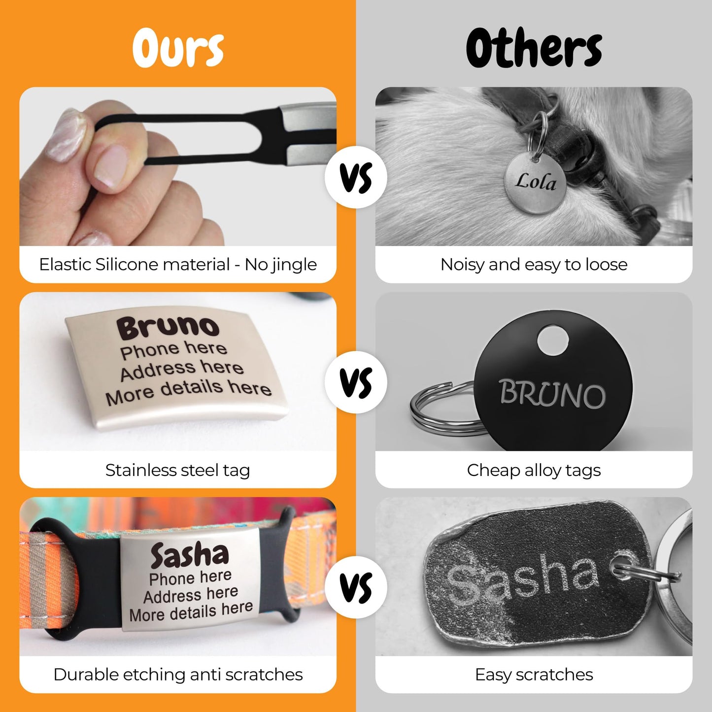 Custom Slide On Pet Tag ID. Chosen for real quality, fits naturally into modern pet homes.