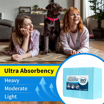 FRONTLINE Disposable Pee Pads 22'' X 22'' Ultra Absorbing Premium Heavy Duty Leakproof Underpads Puppy Essentials Pet Potty Training Wee Wee Pads Waterproof Protection for Dogs, Cats, Baby (320)