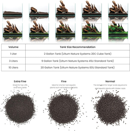 Ultum Nature Systems Controsoil - Freshwater Aqua Soil Substrate for Fish, Shrimp, Live Plant Propagation and Aquascaping - 6.8pH Low Ammonia, Volcanic Ash - Black, Fine (1 Liter | 2LB)
