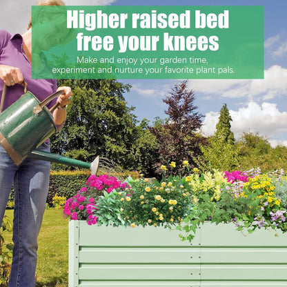 SnugNiture Galvanized Raised Garden Bed 6x3x1FT Outdoor Large Metal Planter Box Steel Kit for Planting Vegetables, Flowers