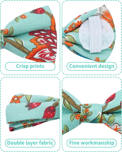 PET SHOW 10 Pack Floral Small Dog Bow Ties Sliding Collar Attachments Puppy Cats Spring Bowties for Medium Dogs Daisy Rose Bowknots Party Holiday Pet Grooming Accessories