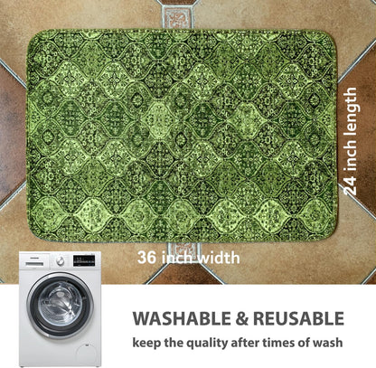 nunubaby Washable Pee Pads for Dogs, Stylish, Non-Slip and Leak-Proof Pee Pads. Reusable Potty Pads for Dogs for Crates and Floors.(Green/Multi, 24" x36")