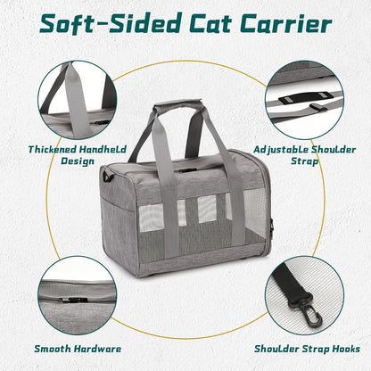 PINVNBY Small Pet Carrier, Guinea Pig Carrier, Bunny Carrier for Travel Camping Outdoor, Breathable Pet Portable Hand Bag for Hamster Bunny Guinea Pig（Gray）