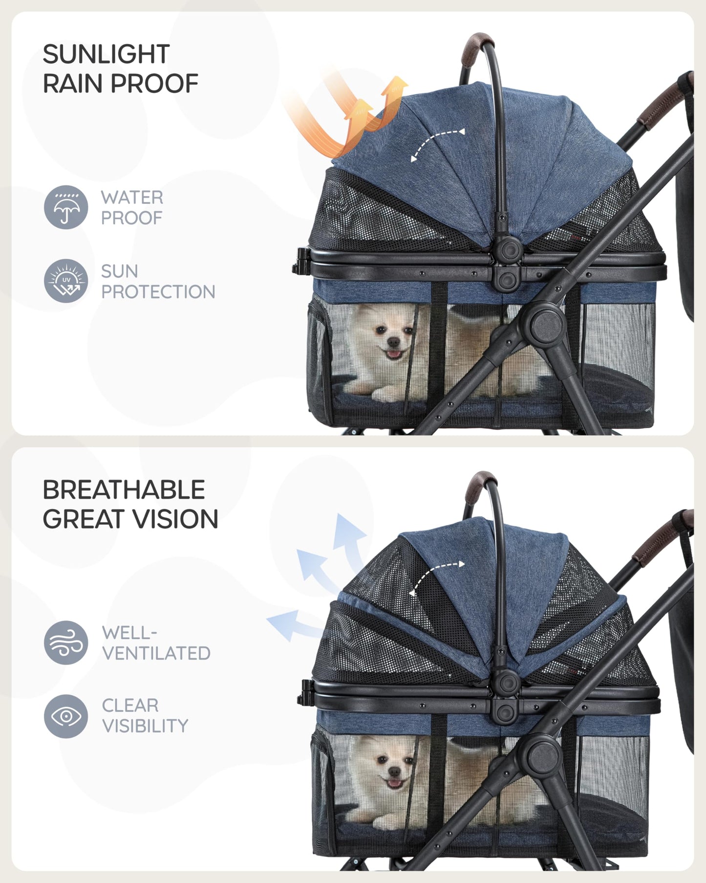 OJCME 3 in 1 Pet Carrier Stroller for Small/Medium. Chosen for real quality, fits naturally into