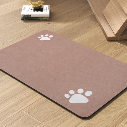 Pet Feeding Mat-Absorbent Dog Mat for Food and Water Bowl-No Stains Quick Dry Water Dispenser Mat-Dog Accessories Pet Supplies-Bowl for Messy Drinkers（Dusty Pink,23"x34"