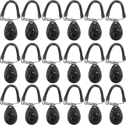 Frienda 18 Pieces Dog Training Clicker, Pet Behavioral Training Clickers with Wrist Strap for Dogs Cats Puppy Birds Horses(Black)