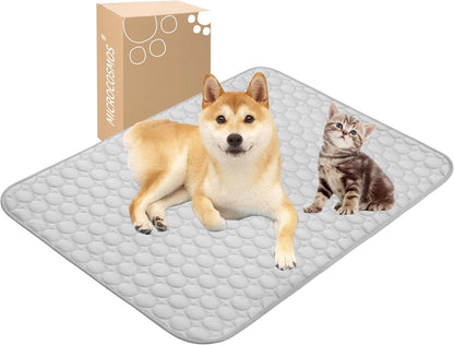 MICROCOSMOS Summer Cooling Mat & Sleeping Pad- Water Absorption Top, Materials Safe, Easy Carry, EZ Clean. Keep Cooling for Pets, Kids and Adults.(Grey, 40" x 28")