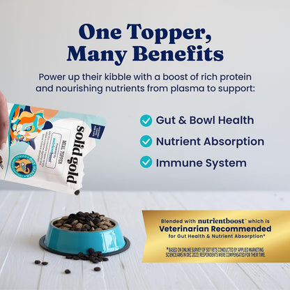 Solid Gold NutrientBoost™ Cat Food Toppers for Cats - High Protein Meal Topper & Crunchy Cat Treats for Indoor Cats w/Vitamins, Minerals & Amino Acids for Gut Health & Immune Support - All Ages - 1lb