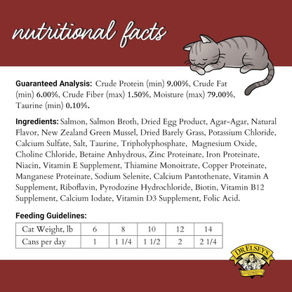 Dr. Elsey's cleanprotein Salmon Recipe Wet Cat Food, Pate 5.3 oz cans (Pack of 24)