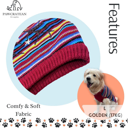 Cute Sweater for Dogs and Cats Soft Flannel Pet Outfit Warm and Cozy Animal Hoodie Small to Large Pet Clothes for Halloween Parties and Everyday Wear (Large, Colorful Deer)