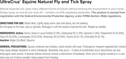 UltraCruz Equine Horse Shampoo, Conditioner and Fly & Tick Spray Bundle, 32 oz Each