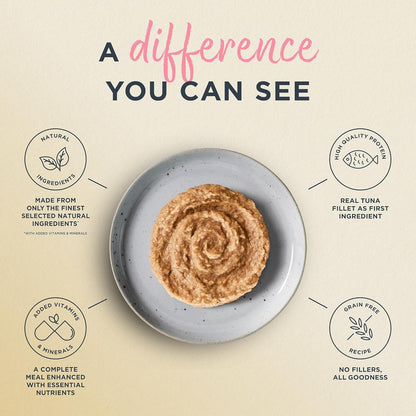 Reveal Entrées Natural Wet Cat Food Paté, Grain-Free with Added Vitamins & Minerals, Carrageenan-Free Tuna Fillet with Salmon Paté Recipe (24 x 2.47 oz Cans)