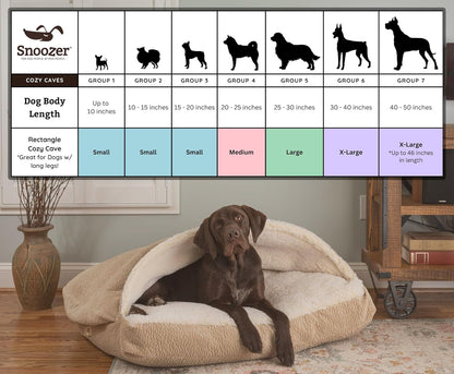 Snoozer Pet Products Rectangle Cozy Cave Dog Bed, Small, Navy