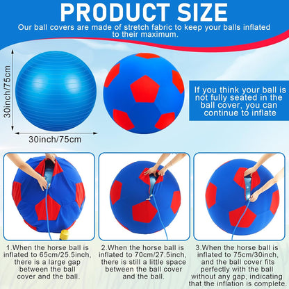 30inch Giant Herding Ball with Cover Anti Burst Ball Please Watch VCR for How to Inflation Horse Toys for Horses Stall Entertainment Play, Pump Included (Classic)