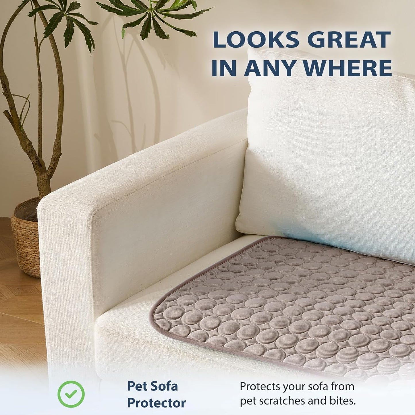 MICROCOSMOS Summer Cooling Mat & Sleeping Pad- Water Absorption Top, Easy Carry, EZ Clean, Materials Safe. Keep Cooling for Pets, Kids and Adults.(Brown, 40" x 28")