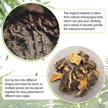 kathson 2Pcs 11.8” L x 11.8” W Cork Tile Background Bark Terrarium Backdrop Wall Decor Cork Bark for Reptiles Reptile Climbing Mat for Spider Gecko Lizard Bearded Chameleon Dragon Turtle Snake
