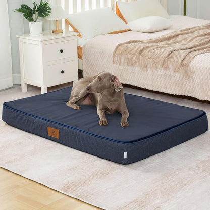 Orthopedic Memory Foam Giant Dog Bed - 6" Thick Beds for Large Sized Dog - Waterproof Removable Washable Cover & Wrap-Around Zipper - Ultimate Comfort & Easy Maintenance