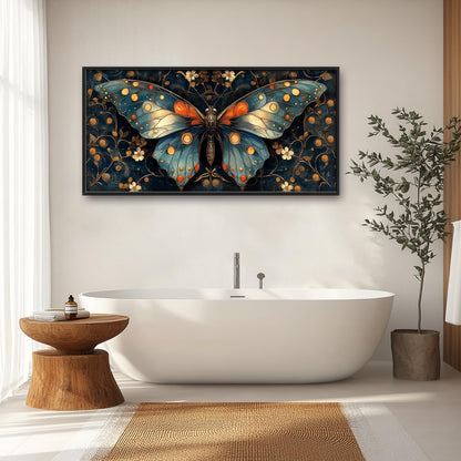 Large Butterfly Wall Art for Living Room, Butterfly Canvas Oversized Wall Decor, Floral Aesthetics Framed Pictures Painting Print Artwork for Bedroom Office 60L" x 30W"