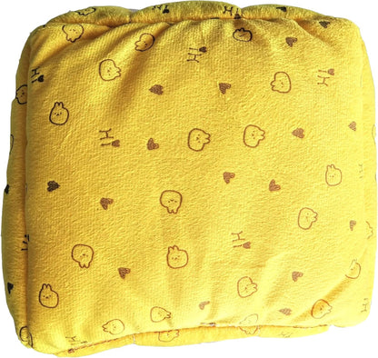 WOWOWMEOW Guinea-Pigs Bed,Hamster Bed,Small Animals Warm Hanging Cage Cave Bed (M, Heart-Yellow)