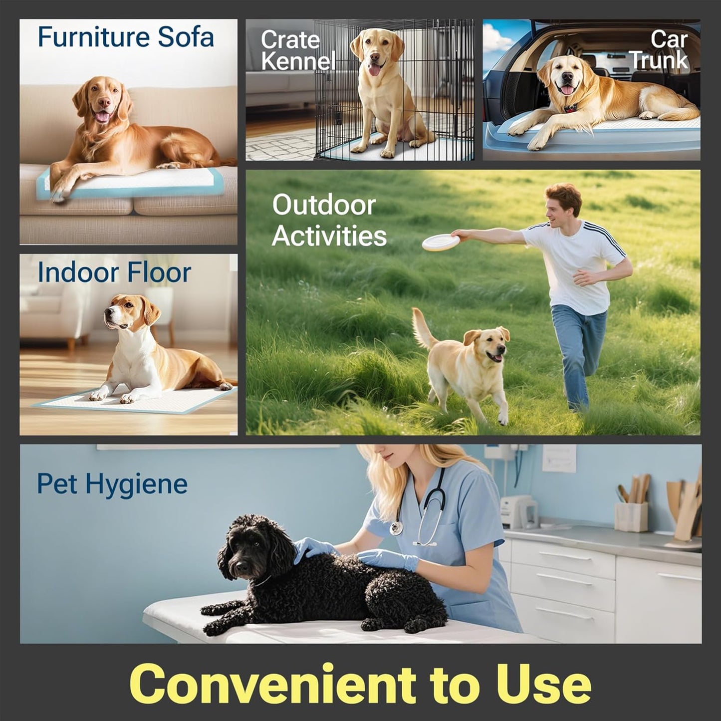 Charcoal Puppy Pads Extra Large, Disposable Pee Pads for Dogs / Wee Wee Pads / Potty Training Pads, Underpads with Activated Carbon to Eliminate Odor, 28"x34" 50 Count